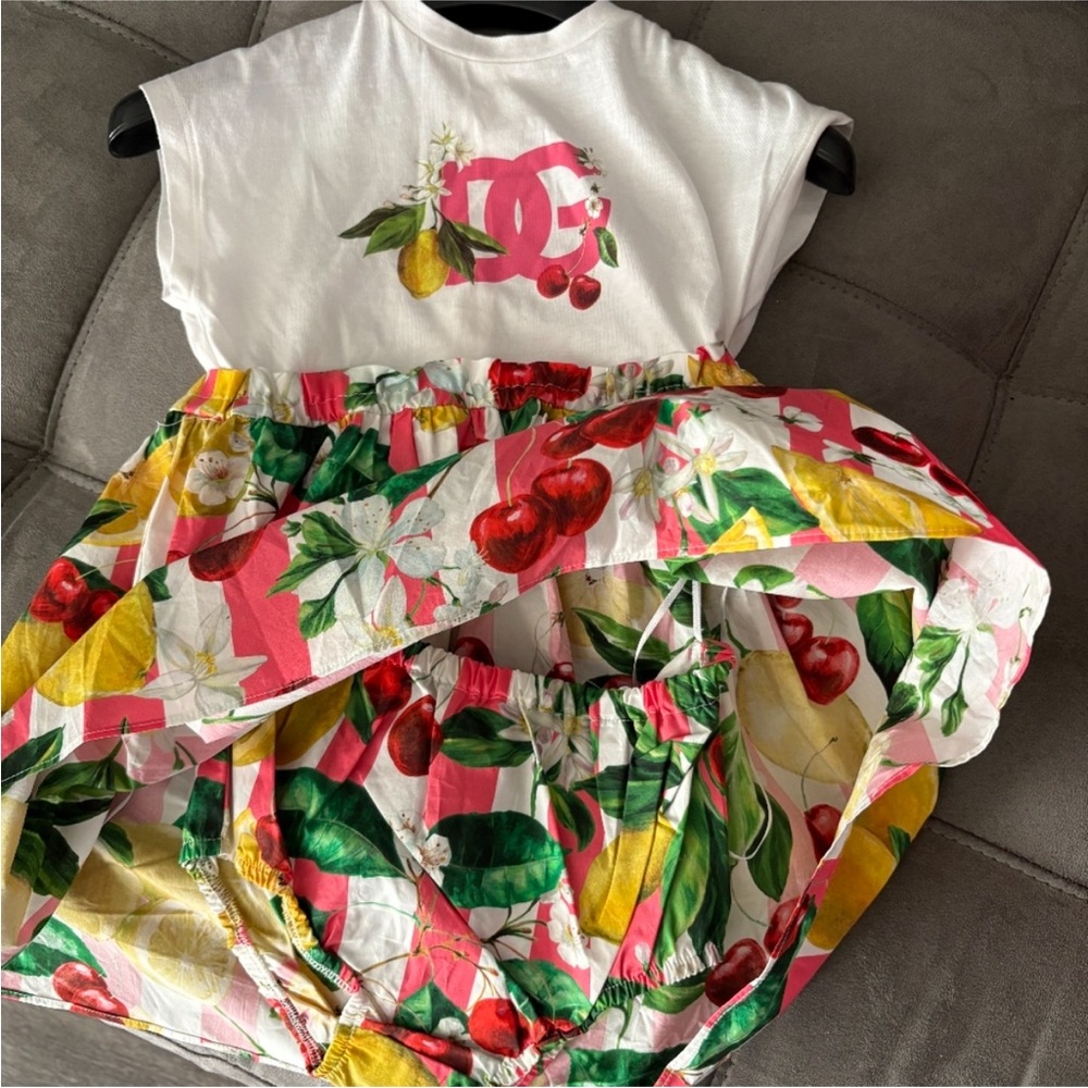 Dolce & Gabbana Kids Dress - White, Red, Green, Yellow